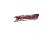 Turbo Emblem Badge Chrome w/ Red Lettering Adhesive New OEM
