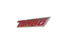 Turbo Emblem Badge Chrome w/ Red Lettering Adhesive New OEM